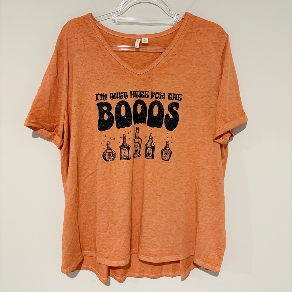 Cato‎ Here for the Boos Halloween shirt orange black size XL